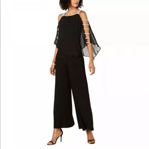 NWT MSK Embellished Chiffon-Overlay Jumpsuit